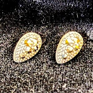 Sterling Silver 925 Marcasite Sparkling Teardrop Earrings Studs Fine Jewelry VTG